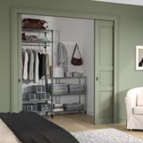 OLAUS Shelving unit with clothes rail, with 1 shelf/galvanised, 186x50x201 cm