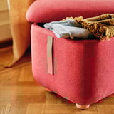 OSKARSHAMN Footstool with storage, Tonerud red