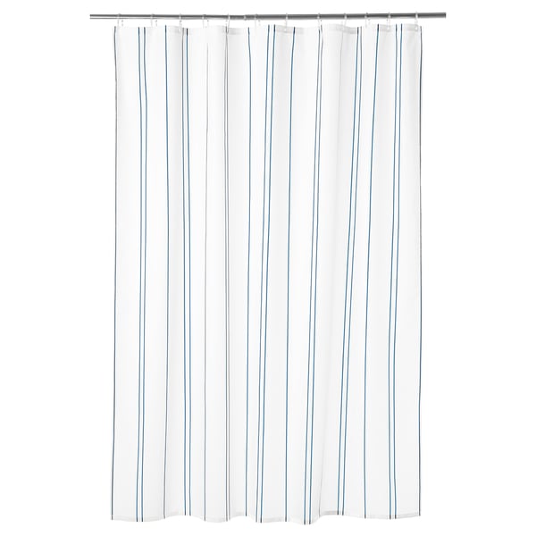 Ottsjon Shower Curtain White Blue Ikea
