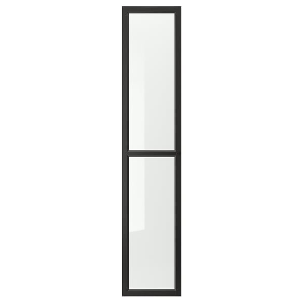 Oxberg باب زجاج أسود بني 40x192 سم Ikea