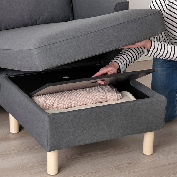 PÄRUP 3-seat sofa with chaise longue, Vissle grey