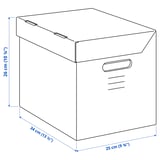 PAPPIS Box with lid, brown, 25x34x26 cm
