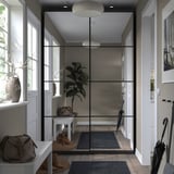 PAX / AULI Wardrobe with sliding doors, dark grey/mirror glass, 150x43x236 cm
