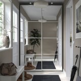 PAX / AULI Wardrobe with sliding doors, white/mirror glass, 150x43x236 cm