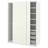 PAX / BERGSBO Wardrobe combination, white/white, 150x66x201 cm