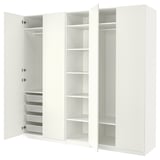 PAX / FORSAND Wardrobe, white/white, 250x60x236 cm