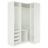 PAX / FYRUDDEN Corner wardrobe, white/blue, 161/111x236 cm
