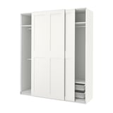 PAX / GRIMO Wardrobe combination, white/white, 200x66x236 cm