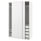 PAX / HASVIK Wardrobe combination, white/white, 150x66x236 cm