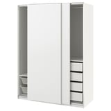 PAX / HASVIK Wardrobe combination, white/white, 150x66x201 cm
