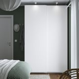 PAX / HASVIK Wardrobe combination, white/white, 150x66x236 cm