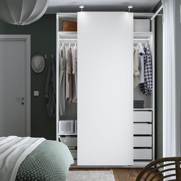 PAX / HASVIK Wardrobe combination, white/white, 150x66x236 cm