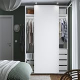 PAX / HASVIK Wardrobe combination, white/white, 150x66x236 cm