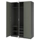 PAX / KAMMARTORP/GRIMO Wardrobe combination, dark grey mirror glass/grey grey-green, 150x60x236 cm