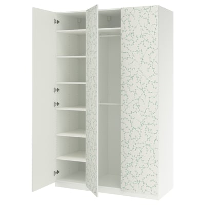 PAX / LINNABERG Wardrobe combination, white/patterned, 150x58x236 cm