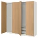 Option: PAX / STORKLINTA Wardrobe combination, white/oak effect, 200x60x201 cm