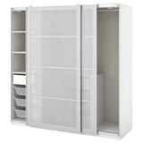 PAX / SVARTISDAL Wardrobe combination, white white/paper effect, 200x66x201 cm