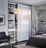 PAX / SVARTISDAL Wardrobe combination, white white/paper effect, 200x66x201 cm