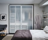 PAX / SVARTISDAL Wardrobe combination, white white/paper effect, 200x66x201 cm