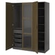 Option: PAX / TONSTAD Wardrobe combination, dark grey brown/stained oak veneer glass, 150x60x201 cm