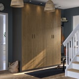 PAX / TONSTAD Wardrobe combination, dark grey/brown stained oak veneer, 200x60x236 cm
