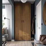 PAX / TONSTAD Wardrobe combination, dark grey/brown stained oak veneer, 100x60x236 cm