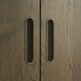 PAX / TONSTAD Wardrobe combination, dark grey/brown stained oak veneer, 150x60x201 cm
