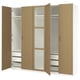 PAX / TONSTAD Wardrobe combination, white/oak veneer glass, 250x60x236 cm