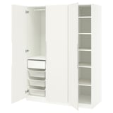 PAX / TONSTAD Wardrobe combination, white/off-white, 150x60x201 cm