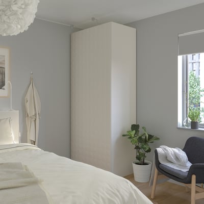 PAX / VINGROM Wardrobe combination, white/Resjön white, 100x60x236 cm