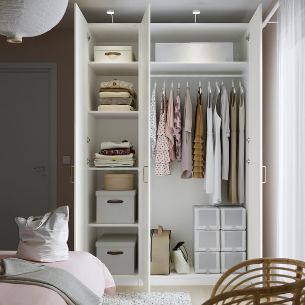 PAX / VINTERBRO Wardrobe combination, white/white, 150x60x236 cm