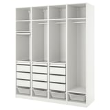 PAX Wardrobe combination, white, 200x58x236 cm