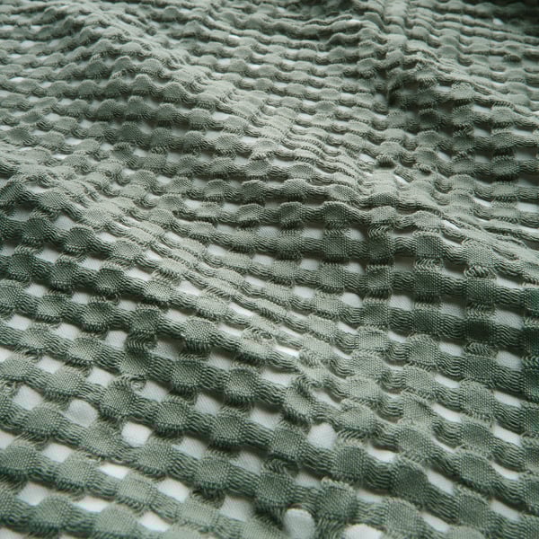 PELARTUJA Bedspread, green-grey/white, 230x250 cm