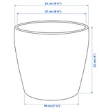 PERSILLADE Plant pot, dark grey, 19 cm