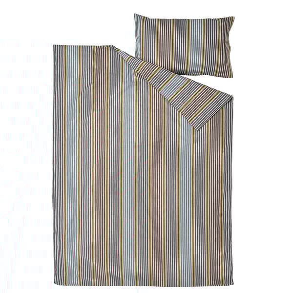 PIGGRÖR Duvet cover and pillowcase, multicolour/striped, 150x200/50x80 cm