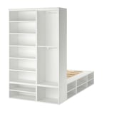 PLATSA Bed frame with storage, white, 140x244x223 cm