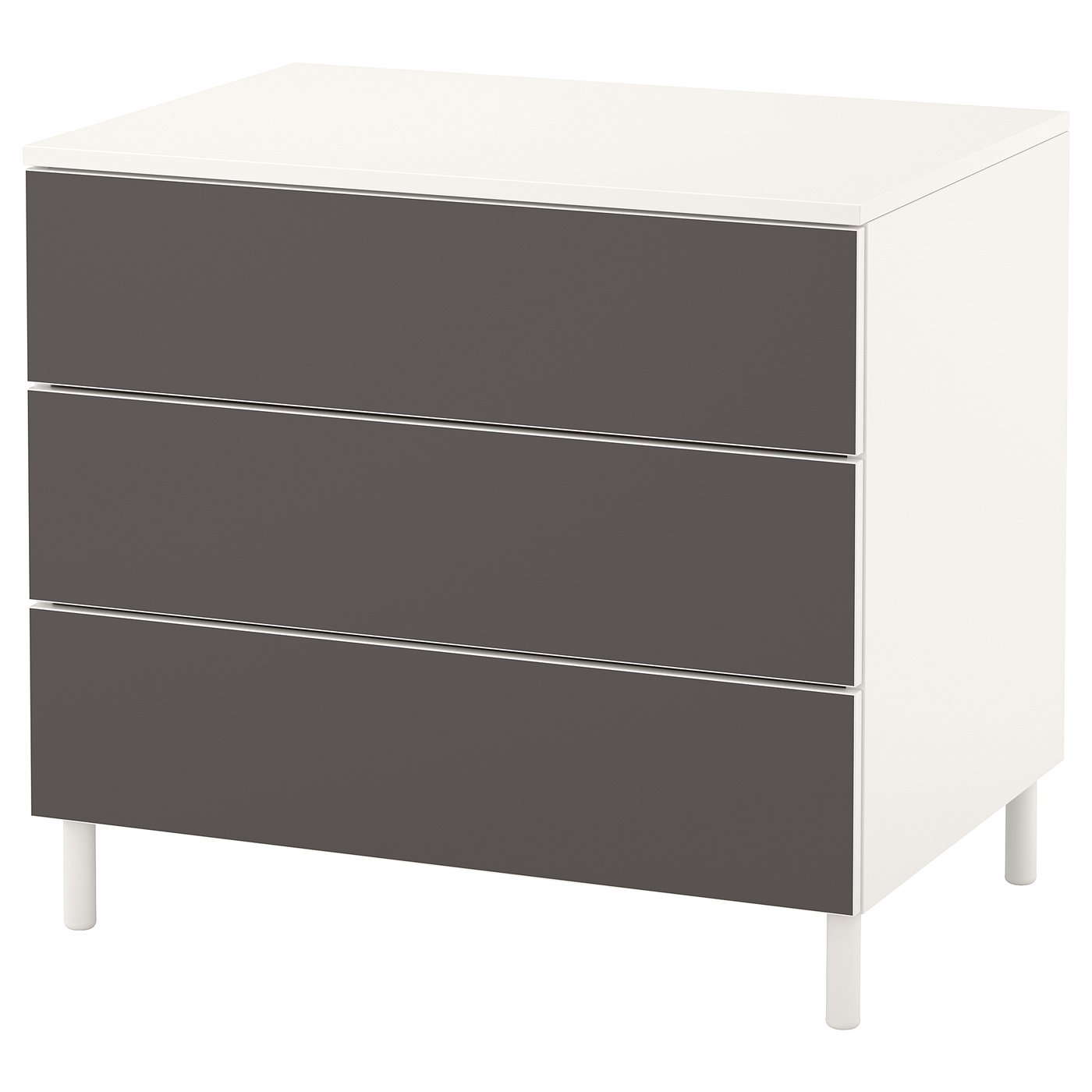 Platsa Chest Of 3 Drawers White Skatval Dark Grey Ikea
