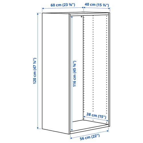 Illustration with measurements for the product: PLATSA.