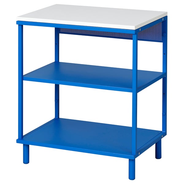 PLATSA Open shelving unit, white/blue, 60x42x73 cm