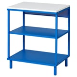 PLATSA Open shelving unit, white/blue, 60x42x73 cm