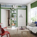 PLATSA Open shelving unit, white, 300x42x281 cm