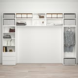 PLATSA Wardrobe with 8 doors+3 drawers, white/Fonnes Sannidal, 340x42x241 cm