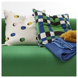 PLATTLUMMER Cushion cover, green/blue, 50x50 cm