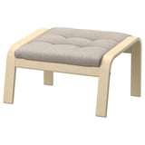 POÄNG Armchair and footstool, birch veneer/Gunnared beige