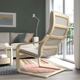 POÄNG Armchair, birch veneer/Knisa light beige