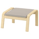 POÄNG Footstool, birch veneer/Knisa light beige
