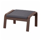 POÄNG Footstool, brown/Skiftebo dark grey
