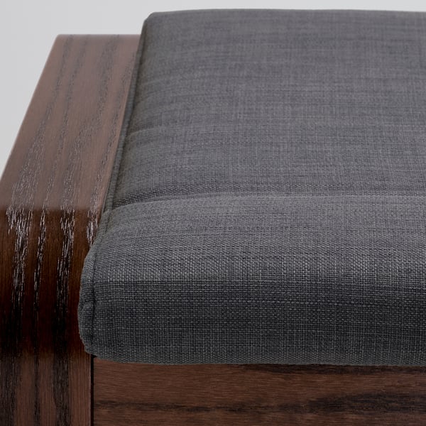 POÄNG Footstool, brown/Skiftebo dark grey