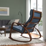 POÄNG Rocking-chair, brown/Gunnared blue