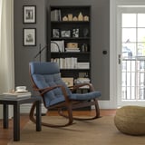 POÄNG Rocking-chair, brown/Gunnared blue
